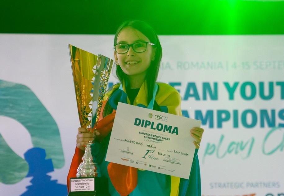 Campioană europeană la șah, la 9 ani: „E un sport care te ajută și la școală, și în viața de zi cu zi”