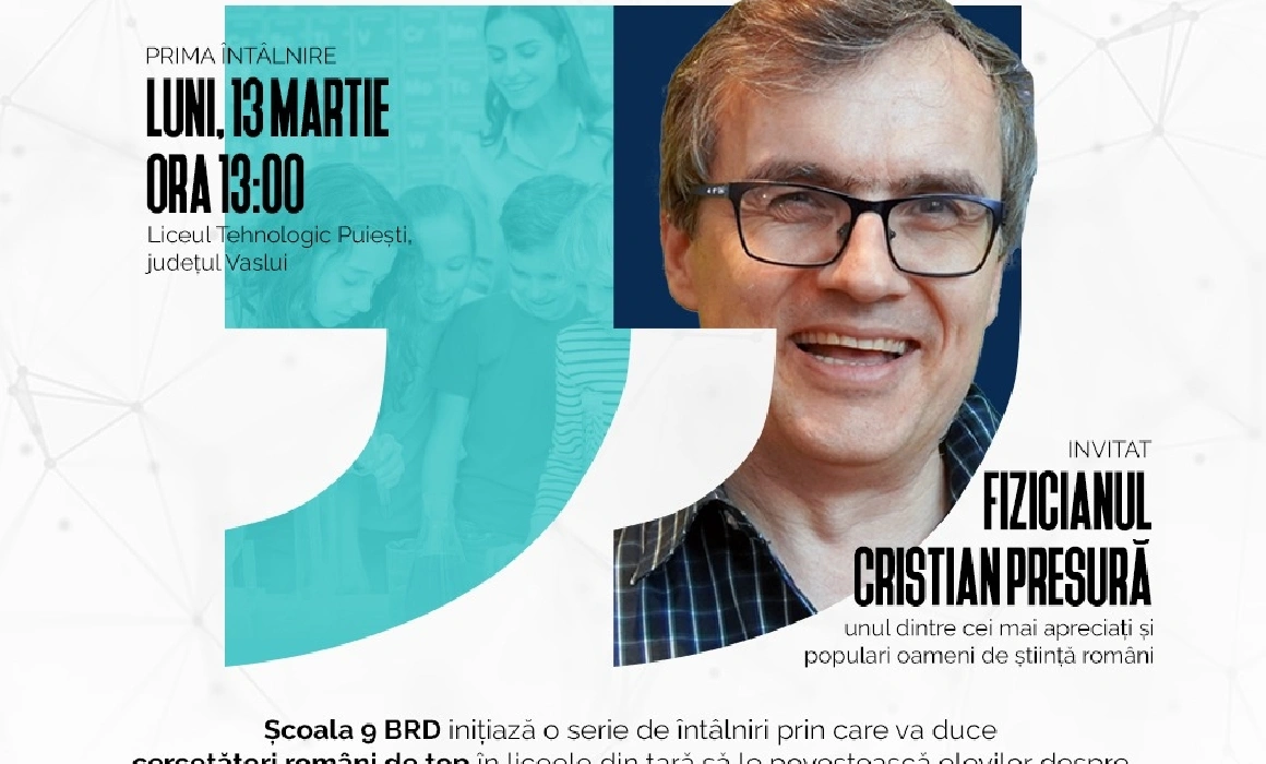 „Care-i faza cu știința?” / Școala 9 duce cercetători români de top în liceele de la țară „Care-i faza cu știința?” / Școala 9 duce cercetători români de top în liceele de la țară