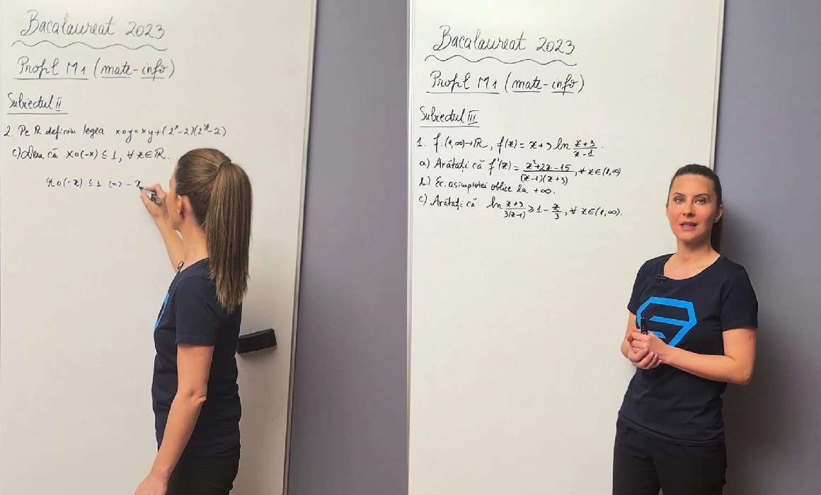 Cum se rezolvă cele mai grele subiecte de la Matematică la Bac, varianta M1 de la profilul Mate-Info. Profesoara Liliana Mitre îți explică exercițiile Cum se rezolvă cele mai grele subiecte de la Matematică la Bac, varianta M1 de la profilul Mate-Info. Profesoara Liliana Mitre îți explică exercițiile