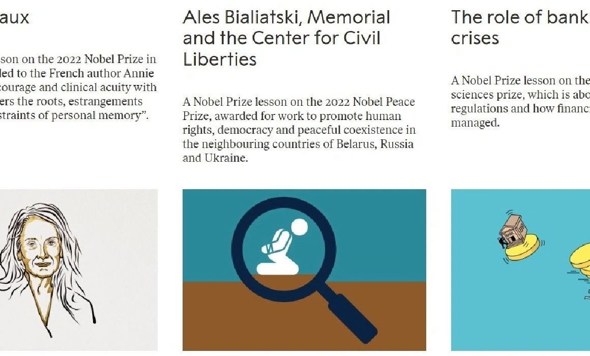 Laureații Nobel „predau” lecții gratuite în engleză, gata de folosit la clasă. Printre teme: evoluția oamenilor, rolul băncilor sau literatură Laureații Nobel „predau” lecții gratuite în engleză, gata de folosit la clasă. Printre teme: evoluția oamenilor, rolul băncilor sau literatură