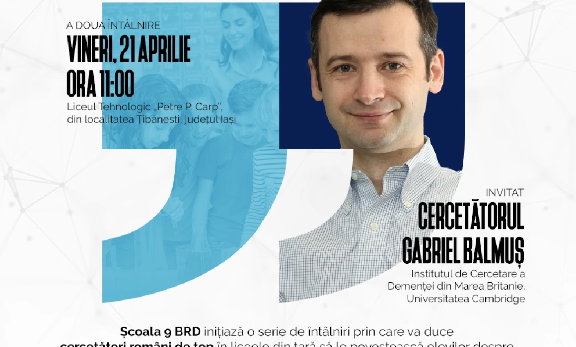 „Care-i faza cu știința?” / Gabriel Balmuș, cercetător la Universitatea Cambridge, se întâlnește cu elevii de la Liceul Tehnologic „Petre P. Carp” din Țibănești, Iași „Care-i faza cu știința?” / Gabriel Balmuș, cercetător la Universitatea Cambridge, se întâlnește cu elevii de la Liceul Tehnologic „Petre P. Carp” din Țibănești, Iași
